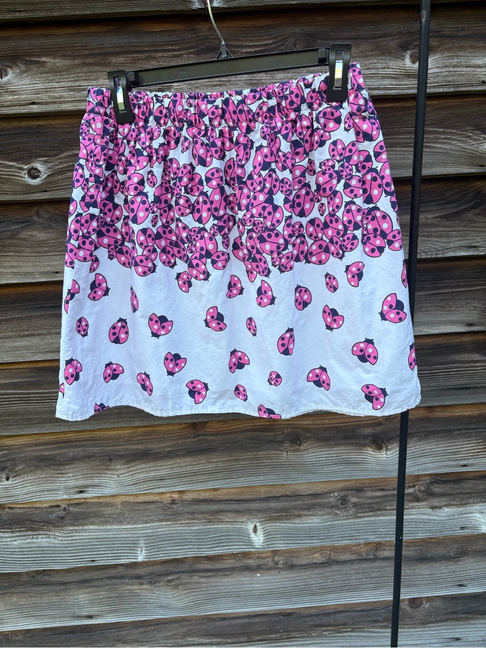 Lilly Pulitzer Pink Ladybug Print Elastic Waist Skirt